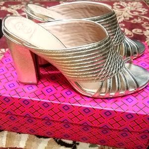 Tory Burch Metallic Gold Mule